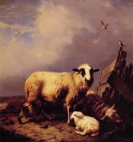 Verboeckhoven, Eugene Joseph - Guarding the Lamb